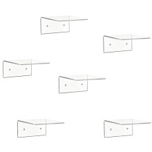 6er-Pack Kleine, Schwebende Acryl-Wandregale, Transparente -Regale für Pflanzen, Plüschtiere und Spielzeug