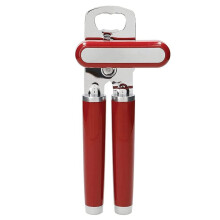Stainless Steel Heavy Duty Manual Can Opener with Ergonomic Handle Smooth Cut Safety and Built-in Bottle Opener