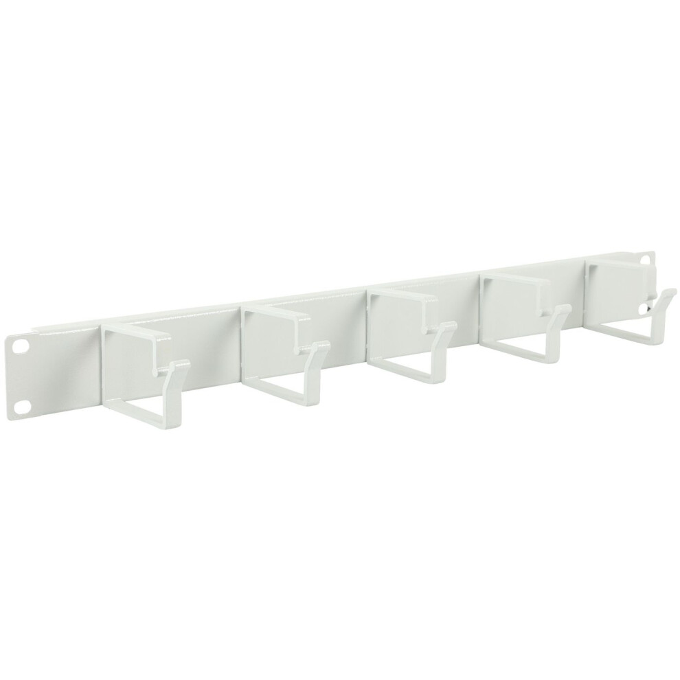 Lanview By Logon 1U 19" Cable Organizer Panel 5 Hook White 5420016840332