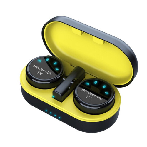 Magnetic Wireless Lavalier Microphone Audio Video Recording Microphone Noise Reduction with Charging Case Type C