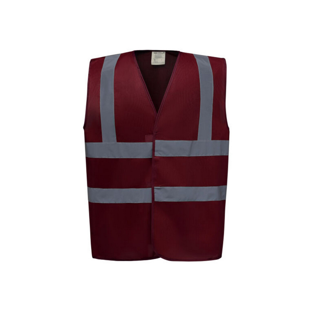 (M, Maroon) Yoko Mens High-Vis Waistcoat 5063425315017