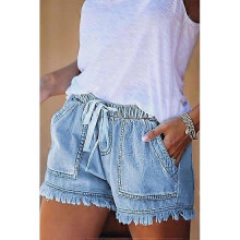 Womens Lightweight Shorts Casual Baggy Trendy Short Pants Elastic Waist Drawstring Comfy Paperbag Shorts