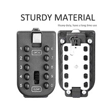 Key Lock Box for Outside Wall Mount, Key Storage Box, 10-Digits Combination Lockbox Button Key Box Edition 0617