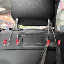 2 Pack Silver Purse Holder for Car, Leather Car Purse Hook, Car Purse Hanger Headrest Hooks for Hanging Purses and Bags
