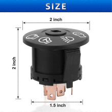 Ignition Switch with Key 7 Terminals Compatible for Deere John Riding Lawn Mower Replace 925-1741 Edition 0617