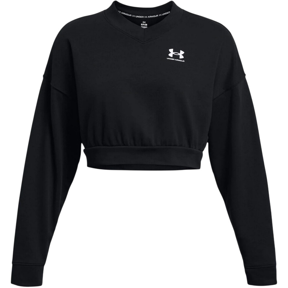 Under Armour (14 Uk, ) Womens/Ladies Rival Terrycloth Crew Neck Crop Sweatshirt Black