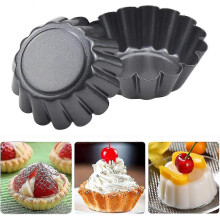 12 Pieces 7.5cm Carbon Steel Mini Tart Pan, Egg Tart Molds For Baking,cupcake Cake Muffin Mold Tin Pan Baking Tool Non Stick Edition 0617