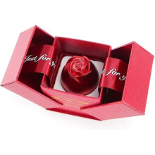 Red Ring Box Rose Shaped Jewelry Gift Box Wedding Ring Case Pop Up Earrings Jewelry Display Case for Valentine's Day, Anniversary Day, Engagement Neck