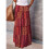 Women'S Boho Printed High Waist Tiered Maxi Skirt Red S 3