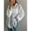 Women'S Solid Collared Long Sleeve Loose Fit Button Down Shirt White S 9