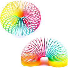 New Jumbo Rainbow Coil Spring Toy, Classic Novelty And Colorful Neon Plastic Toy Party Supplies for Boys Girls 2 Pack
