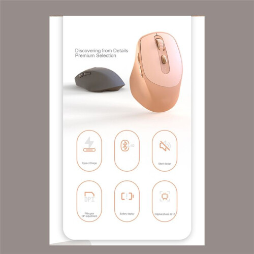 X7 Wireless Silent Mouse  Dual Mode Design, Adjustable 5-Speed DPI for Laptop PC Game Office Gray 2