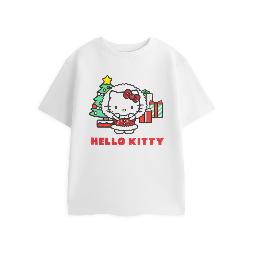 Hello Kitty Short Sleeved T-Shirt (Girls ) White