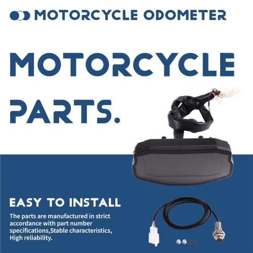 Universal Motorcycle LCD Digital Speedometer Odometer Tachometer /H MPH Gauge 1