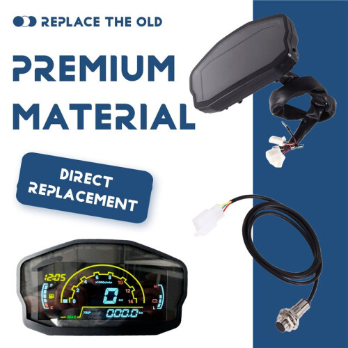 Universal Motorcycle LCD Digital Speedometer Odometer Tachometer /H MPH Gauge 2