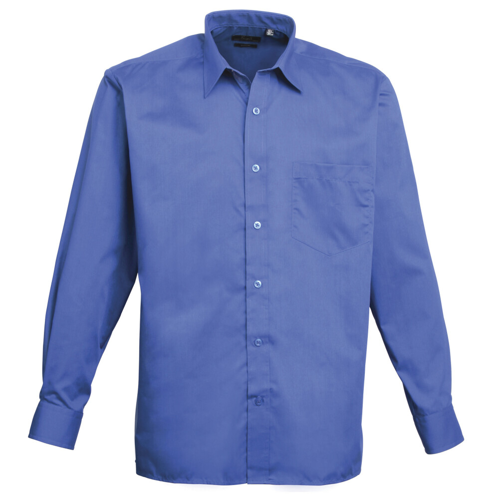 Premier (23, Royal) Mens Poplin Long-Sleeved Formal Shirt Multicoloured