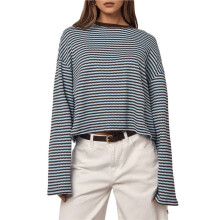 Women Y2k Long Sleeve Fairy Grunge Striped Baggy Tees Shirts 2000s Aesthetic Sweater Crop Tops S