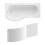 NES Home P Shaped Left Hand 1500mm Curved Shower Bath Acrylic & Front Panel 4