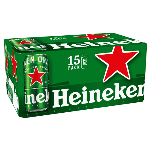 Heineken Heineken Lager Beer Cans, 15x 440ml 2