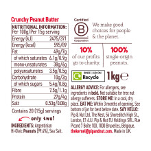 Pip Nut Crunchy Peanut Butter 1kg Natural Nut Butter No Palm Oil No