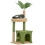 Arbre à chat avec maisonnette, panier et 2 balles, en bois et polyester, vert et marron 1