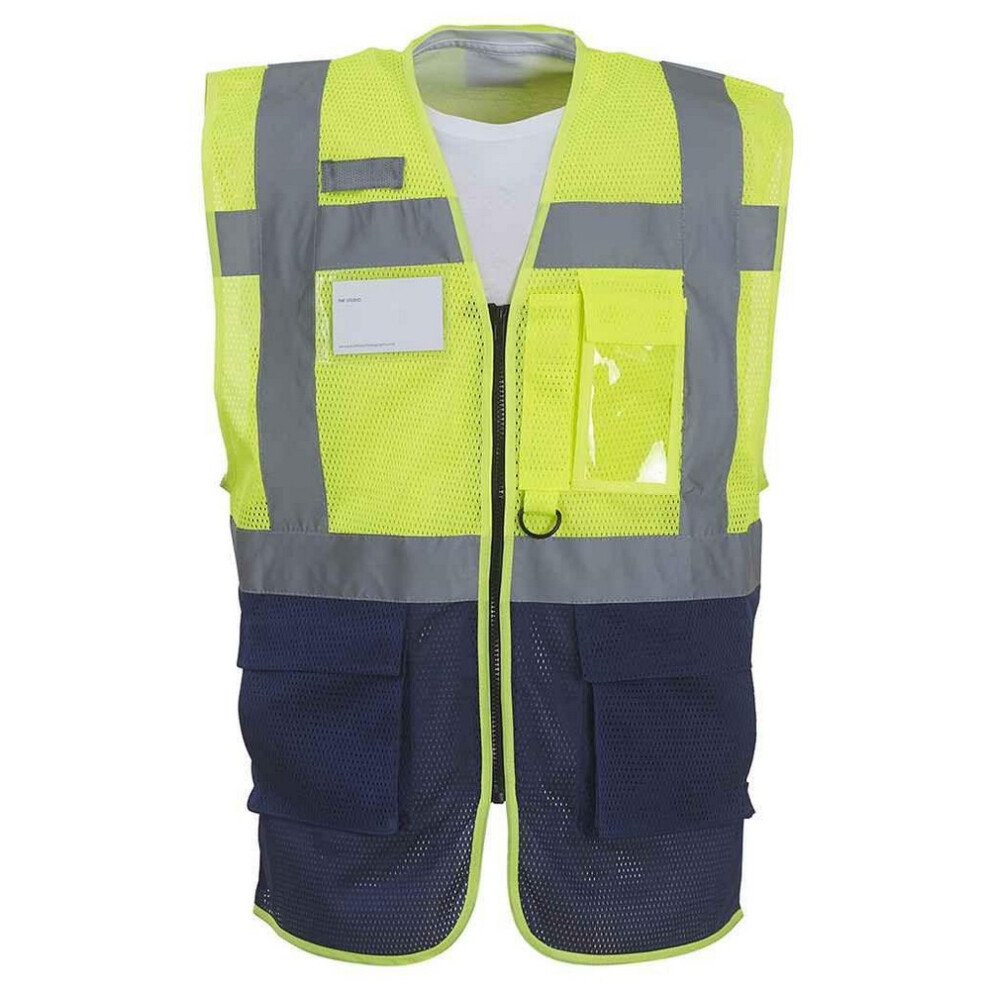 (Xxl, Yellow/Navy) Yoko Unisex Adult Hi-Vis Vest 5063470532506