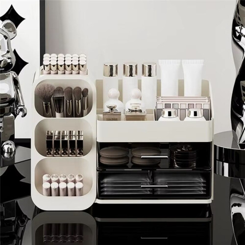 Drawer Style Makeup Storage Box Dormitory Organizer Plastic Cosmetics Skincare Dressing Table Desktop Sundrie Container 2