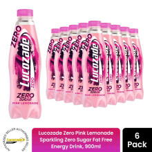 Lucozade Zero Pink Lemonade Sparkling Sugar-Free Drink 12x900ml