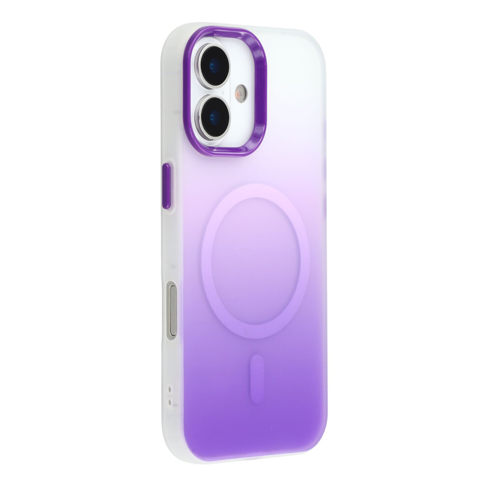 (Purple) For Iphone 16 Case Compatible With Magsafe Gradient Frosted Design Pc + Tpu Phone Cover Purple 6914290262038