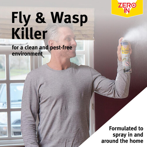 Zero in Fly and Wasp Killer - 300 ml Aerosol, Controls Flying Insects 1