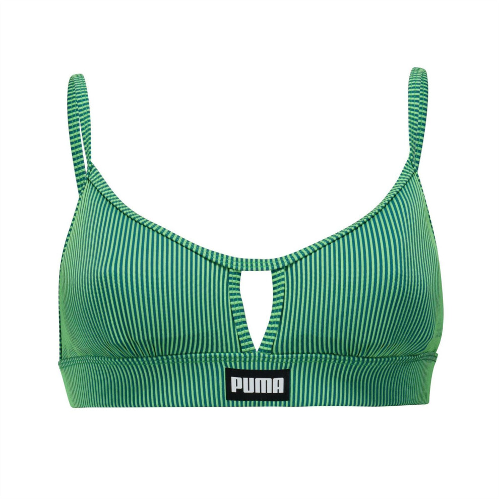 Puma (8 Uk, ) Womens/Ladies Peek A Boo Stripe Bikini Top Green