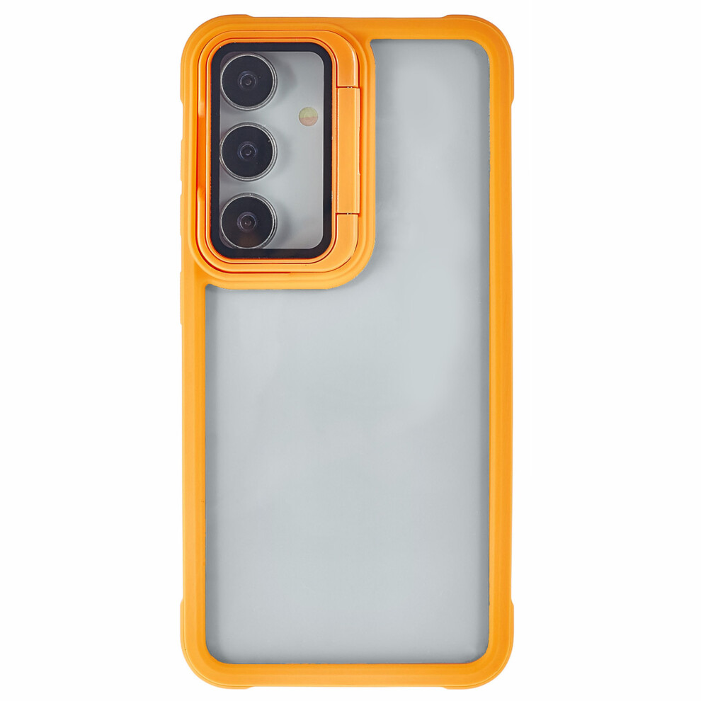 (Orange) Phone Case For Samsung Galaxy A17 4G / A17 5G / A16 4G / A16 5G Pc + Tpu Clear Back Cover With Lens Cover Kickstand Orange 6914299126676