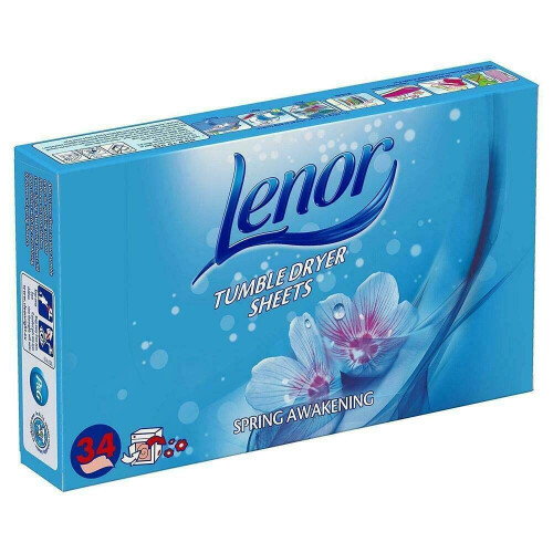 Lenor Tumble Dryer Sheets Spring Awakening 34 Sheets Pack of 4
