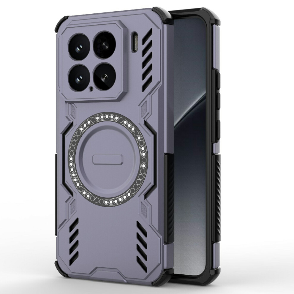 (Purple) For Xiaomi 15 Magnetic Case Butterfly Armor Hollow Heat Dissipation Pc + Tpu Phone Cover Purple 6914293217028