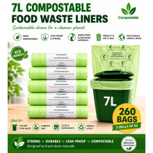 7L Compostable Food Waste Caddy Liners – Biodegradable Kitchen Bin Bag