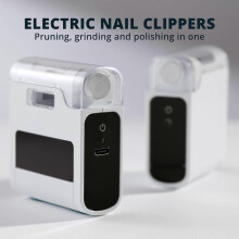 Automatic Electric Nail Clippers with LED Light,Nail Scraps Storage & Nail File Rechargeable Safety Fingernail Trimmer