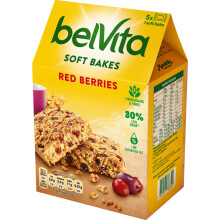 Belvita Breakfast Biscuits Soft Bakes Red Berries, Cereal Bars with 5