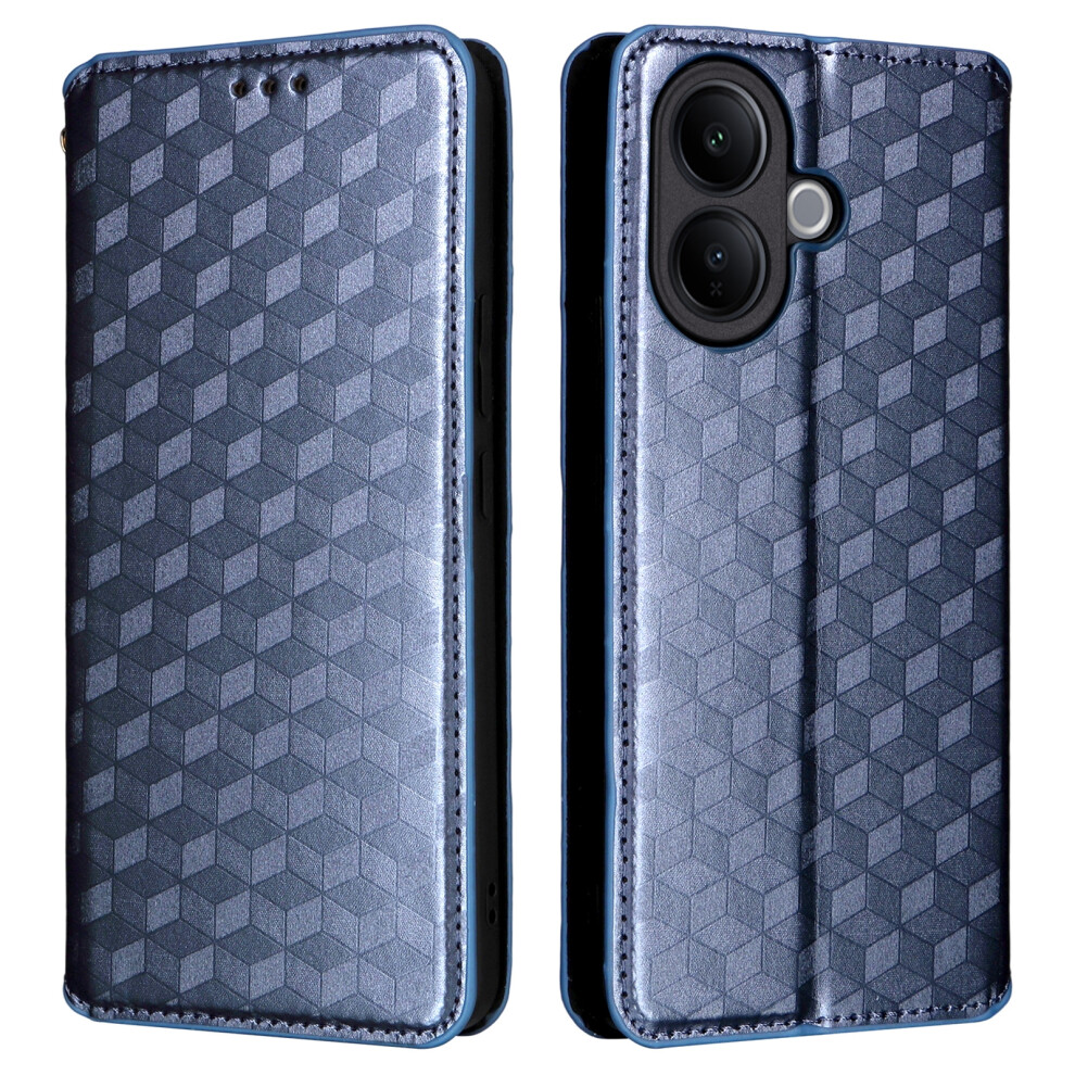 (Blue) For Vivo V60 Lite 4G / 5G Case Wallet Rhombus Imprinted Leather Phone Cover Blue 6914297062143