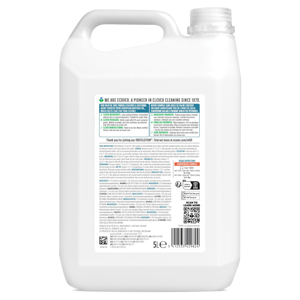 Ecover Concentrated Fabric Softener Refill Fabric Conditioner To Softe