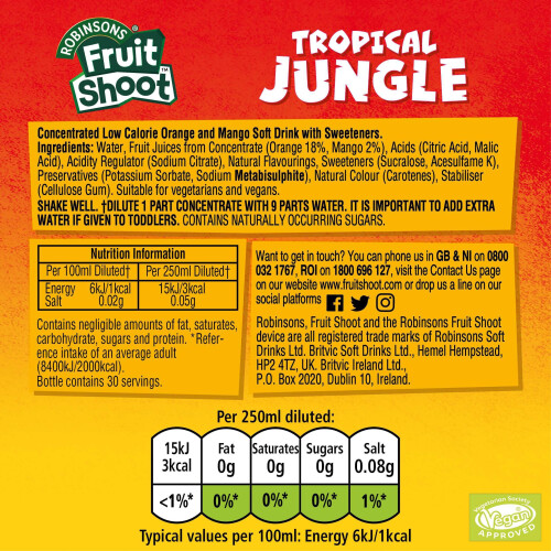 Fruit Shoot Squash Tropical Jungle - Double Strength 1
