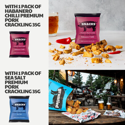 Savoury Snacks Hamper Gift Set with Pork Crackling, Beef Jerky, 2