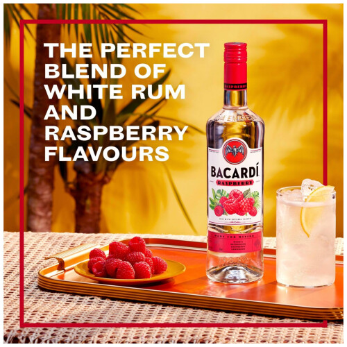 BACARDI BACARDÍ Raspberry, 27% ABV, 70cl / 700ml, Rum Blended w/ Crisp 1