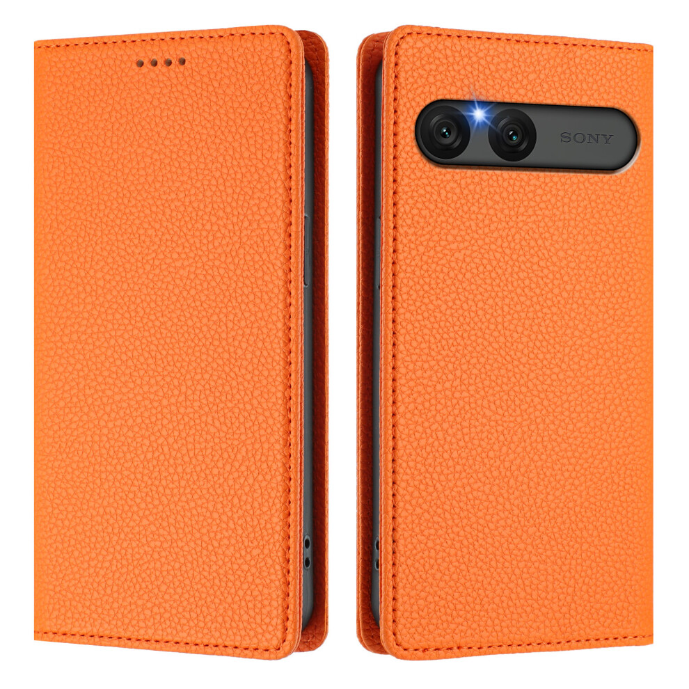 (Orange) For Sony Xperia 10 Vii Wallet Case Rfid Blocking Litchi Texture Leather Mobile Cover Orange 6914299624882