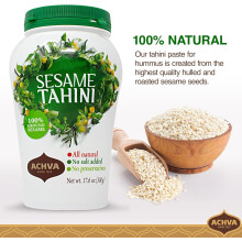 Achva Sesame Tahini Paste Pack of 2 x 500G Roasted Pure Stone Ground
