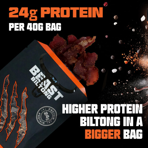 Beast Pharm Biltong Box - 12 Pack Beef High Protein Snacks, 24g 2