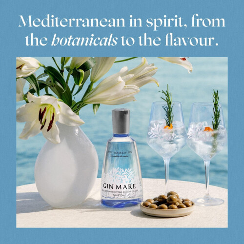 Gin Mare Mediterranean Gin, 70 cl | Super-Premium Spirit with Basil, 1