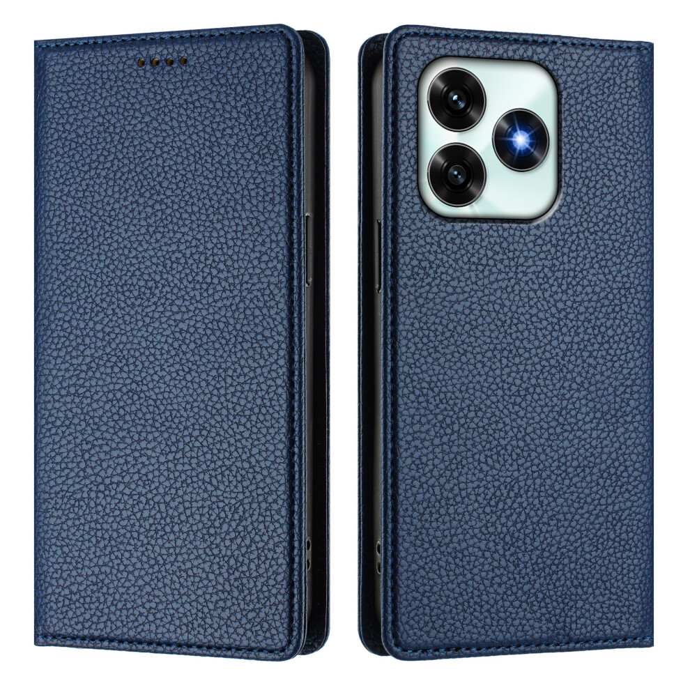 (Dark ) For Honor X5c Plus 4G Wallet Case Rfid Blocking Litchi Texture Leather Mobile Cover Blue 6914298661413