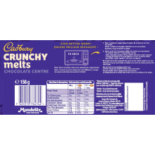 Cadbury Crunchy Melts Chocolate Centre Chocolate Chip Cookies 156 g