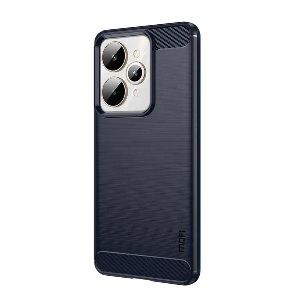 (Blue) Mofi For Realme 15 Pro 5G / Realme 15 5G Back Cover Brushed Texture Carbon Fiber Soft Tpu Case Blue 6914294957190