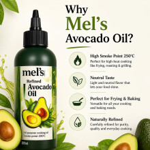 Mels Kitchen 100 Pure Avocado Oil 500 ml in Plastic Bottle Natural R